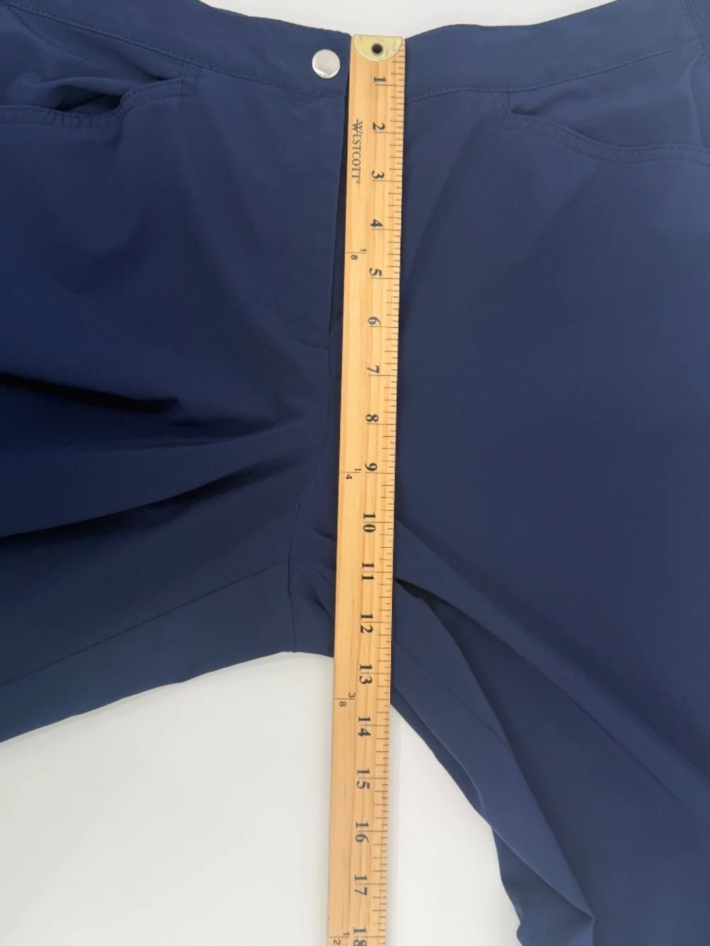 Chicos Zenergy Pants Women Large Blue Lightweight Stretch Zip Ankles Tapered